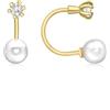 Carissima Orecchini jacket 5 x 13 mm con zircone e perla 5 mm da donna in oro giallo 9 ct