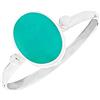 81stgeneration Anello Cabochon Ovale in Argento Sterling con Turchese per Donna | Anello Solitario in Argento 925 | Gioielli Semplici in Stile Boho con Pietre Preziose Blu-verdi