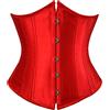 YILEEGOO Corsetto da donna sottoseno in raso con lacci in vita cincher shaper bustier top S-6XL, Rosso, L