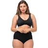 Ulla Popken, Vorderverschluss, Cup Bustier, Chiusura Frontale, Coppa C/D-E/F, Nero, 4D Donna