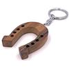 H-Customs Ferri di cavallo in legno Real Horse Noble Handmade Key Chain Pendant
