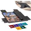 TWSOUL Jigsaw Puzzle pieghevole con 4 cassetti, tavolo puzzle portatile con supporto 2 in 1 e copertura, super leggero in feltro con 6 scomparti, accessorio puzzle per fino a 1000 pezzi (nero)