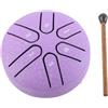 LiebeWH Steel Tongue Drum Mini Handpan Drum con Bacchetta Strumento a Percussione a 6 Note per Principianti e Musicisti Esperti (Viola)