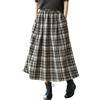 Generisch Gonna lunga da donna a quadri, a vita alta, stile vittoriano, vintage, linea ad A, casual, classico, design a scozzese, ampia gonna a matita, elegante, O bianco., XL