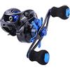Sougayilang Baitcasting Mulinello da pesca 7.0:1 marce - Low Profile Carbon Fiber Drag 9+1 cuscinetto Dual Magnetic Freni Mulinelli da pesca (sinistra)
