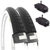ECOVELO 2 COPERTONI 20 x 1.75 BIANCONERI + CAMERE VALVOLA AMERICA PER GRAZIELLA BICICLETTA BICI CITY BIKE