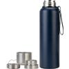 XUDREZ, borraccia in acciaio inox isolata sottovuoto da 1,5 L, grande borraccia in metallo senza BPA, borraccia sportiva senza perdite per corsa, palestra, ciclismo (blu scuro)