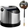 smallwell Coffee Grounds Knock Box, piccola scatola per caffè espresso in acciaio inossidabile, scatola per macinare il caffè con barra rimovibile e spazzola per caffè, contenitore per fondi di caffè con base