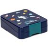 schmatzfatz Easy - Contenitore per Snack per Bambini, Bento Box con Scomparti Suddivisi, Lunchbox, Blu marino