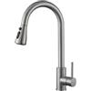 Ulytid Rubinetto Lavello Cucina Estraibile con Doccetta, Miscelatore Cucina 3 Modalità di Getto, Rubinetto Alta Pressione Orientabile 360°, Acciaio Inox 304 Spazzolato, Cartuccia Ceramica