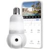 NIVIAN Telecamera di sorveglianza WiFi Tipo Lampadina E27 2K - Movimento a 360° con Audio, Luce, Riconoscimento e Monitoraggio Umano-Visione Notturna, Compatibile con Alexa, Google Home, Tuya App