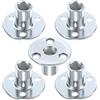 M METERXITY 5-Pack Dadi A T M12x25mm Zincati In Acciaio Al Carbonio Dado A T Base Rotonda 3 Fori Dadi Saldabili Foro Passante Accessori Arredamento Flangia Filettatura Femmina Argento