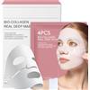 GAOMESIA Maschera Viso al Collagene Bio 4 Pezzi, Maschera Notturna in Idrogel con Acido Ialuronico, Idratazione Intensa, Migliora l'Elasticità e Affina i Pori, Skincare Coreana per Tutti i Tipi di Pelle