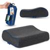 Marcolumb Cuscino da viaggio - Supporto ergonomico per il collo da campeggio in memory foam con federa termoregolante - Borsa da viaggio impermeabile inclusa (Nero)
