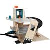 small foot Parcheggio Rallye, 3 piani, 2 rampe e 2 auto in legno, parcheggio in legno per bambini dai 3 anni, 12357