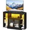 YITAHOME 100CM Mobile TV ad Angolo con illuminazione RGB LED, unità TV angolare per TV fino a 55 pollici con 7 scaffali Open Gaming Entertainment Center