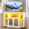 YITAHOME 100CM Mobile TV ad Angolo con illuminazione RGB LED, unità TV angolare per TV fino a 55 pollici con 7 scaffali Open Gaming Entertainment Center