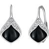 POPLYKE Orecchini da donna in argento Sterling 925 con pietra di luna e pietra di luna per orecchie sensibili, 18.8*10mm, Argento sterling, Onice