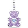 SWAROVSKI CHARM TEDDY IDYLLIA, TAGLIO MISTO VIOLA AMETISTA