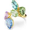 SWAROVSKI ANELLO COCKTAIL GEMA, TAGLIO MISTO, MULTICOLOR PLACCATO COLORE ORO 60