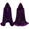 Proumhang Lungo Mantello con Cappuccio in Velluto Bambino Costume Halloween Carnevale Natale Capo Masquerade Viola