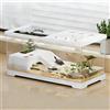 KAKOOTI Acquario per tartarughe con drenaggio sul fondo, 30 x 18 x 18,5 cm, per tartarughe giovani, gamberi di fiume, granchi, anfibi e rettili