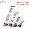 NONE Alimentatore LED ultra sottile Trasformatori di illuminazione DC 12V 24V 60W 100W 150W 200W 300W 400W Driver AC180-260V per luci di striscia LED