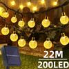 OKAL RED EAST Luci a stringa solare per esterni 200 luci a globo di cristallo a Led lampada da fata a festone solare impermeabile per decorazioni natalizie da giardino