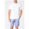 PEROFIL Pigiama Corto Girocollo in Cotone VPRT93396 BIANCO