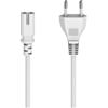 Hama Cavo di alimentazione. con spina maschio Euro, 2 pin, forma a 8/C7, 1,5 m, bianco