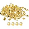 QUARKZMAN 100 Set di Rivetti in Pelle, Rivetti a Vite per Cuoio Chicago 12x8mm in Metallo per Riparazione Fai da Te di Artigianato Pelle Borse Cinture Scarpe, Tono Oro