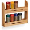 Relaxdays Portaspazie, Organizer per Erbe Aromatiche, in bambù, Espositore da Cucina, HLP 26x31x6 cm, Legno Naturale, Holz, Brown, 26 x 31 x 6 cm