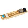 Relaxdays Mensola in Bambù, Portaoggetti Bagno, Vassoio Vasca, Contenitore Accessori, HLP: 4,5x68,5x14,5 cm, naturale