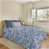 PENSIERI DELICATI Copriletto 170 x 280 cm, Telo Singolo 100% Cotone Pique, Ideale Come Telo Arredo, Coperta Salva Letto 1 Piazza, Fantasia Atene Azzurro, 100% Made in Italy