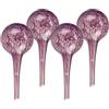 Relaxdays Sfere per Irrigazione, HxD: 15x6 cm, Set da 4 Irrigatori Automatici per Piante e Fiori in Vacanza, Vetro, Nero