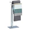 Relaxdays Portasciugamani da Terra, Piantana, per Bagno e Cucina, Metallo Effetto Inox, 78x46x20 cm, PAGNONI, Argentato