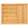 Relaxdays Portaposate da Cassetto Allungabile, 5 x 34-50,5 x 44,5 cm, 7-9 Scomparti Organizer per Posate, Bambù, Marrone
