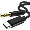 BORLTER CLAMP Cavo Aux USB C, Cavi da USB C a Aux Jack 3,5 mm per Telefono per Auto, Adattatore Jack Audio Compatibile con Samsung Galaxy S22 S21 S20 Note 20/10+ A73 A53, Pixel 6 5 4 e Altri