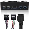 Bewinner Hub del Pannello Frontale USB 3.0, Scheda di Espansione Audio Pannello Frontale da 5,25 Pollici con Unità Ottica con Key-A, Supporto 6 Porte 2 USB 3.0, 2 USB 2.0, 1 HD Audio Porta/1 Microfono Porta