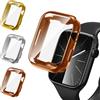 iVoler 3 Pezzi Clear Cover con Pellicola Protettiva per Apple Watch 41mm Series 9 8 7, Copertura Completa Custodia Anti-Graffio Ultra Sottile Morbida TPU Case, Oro + Argento + Oro Rosa