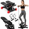 BAKAJI Stepper Multifunzione 3in1 con Pedali Antiscivolo e Bande di Resistenza Fitness