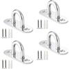 Gsrhzd Placca Occhiello Eye Piastra, 4 Pezzi M6 Piastra ad Occhiello in Acciaio Inox, Ganci di Fissaggio per Piastra con Gancio a Soffitto per Oggetti Appesi, Tende da Sole, Piastre di Copertura