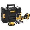 DeWalt DCS335NT-XJ Seghetto alternativo a batteria, 18V, 5.0 Ah motore Brushless, impugnatura sul corpo, con doppia batteria in valigetta
