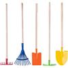 NM Maxi Attrezzi In Metallo Con Manico In Legno Per Giardinaggio - 5 Pz.