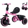 VEVOR Triciclo per Bambini da 2 a 5 Anni, Triciclo con Sedile Regolabile Cestino Posteriore Portaoggetti Telaio in Acciaio al Carbonio, Triciclo per Bambini con Manubrio Ruote in EVA, Rosa Nero