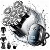 LINOMAG Rasoio elettrico multifunzione Linomag®, Professional, 6D 6 in 1 con testine flessibili, impermeabile, ricaricabile tramite USB, per testa, barba, naso e contorni, color canna di fucile