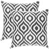 TreeWool - Confezione da 2 - federe copricuscino decorative con motivo a Ikat Ogee Accent, in Cotone (55 x 55 cm, Grafite/Grigio Scuro)