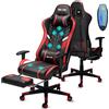 Douxlife Sedia da Gaming con Massaggio a 7 Punti, Sedia da Ufficio Ergonomica Schienale Regolabile 90-175°, Bracciolo 2D Regolabile, Poltrona da Gaming per Adulti, Portata 180 kg, Nero Rosso