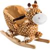 DecHome Dondolo Giraffa Peluche in Legno con Suoni Cavalcabile 18+ Mesi Marrone DecHome