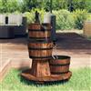 vidaXL Fontana Acqua con Pompa e Ruote 55x55x80cm Legno Massello Abete vidaXL